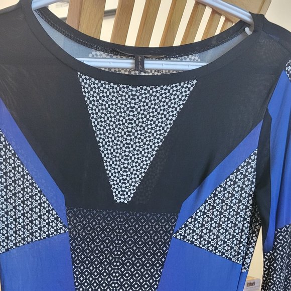 Print dress in electric blue - Picture 1 of 3